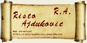 Risto Ajduković vizit kartica